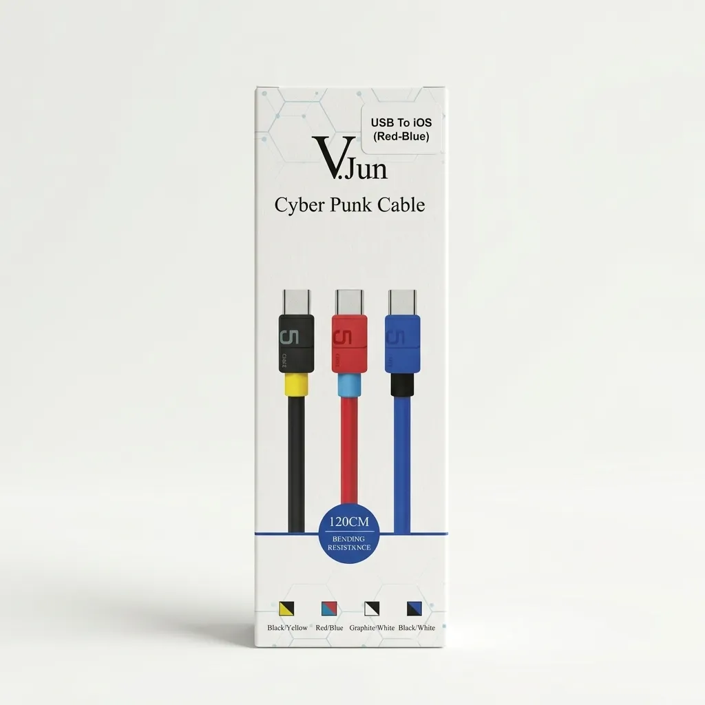 V-Jun Cyber Punk Cable USB To IOS (Red/BL)