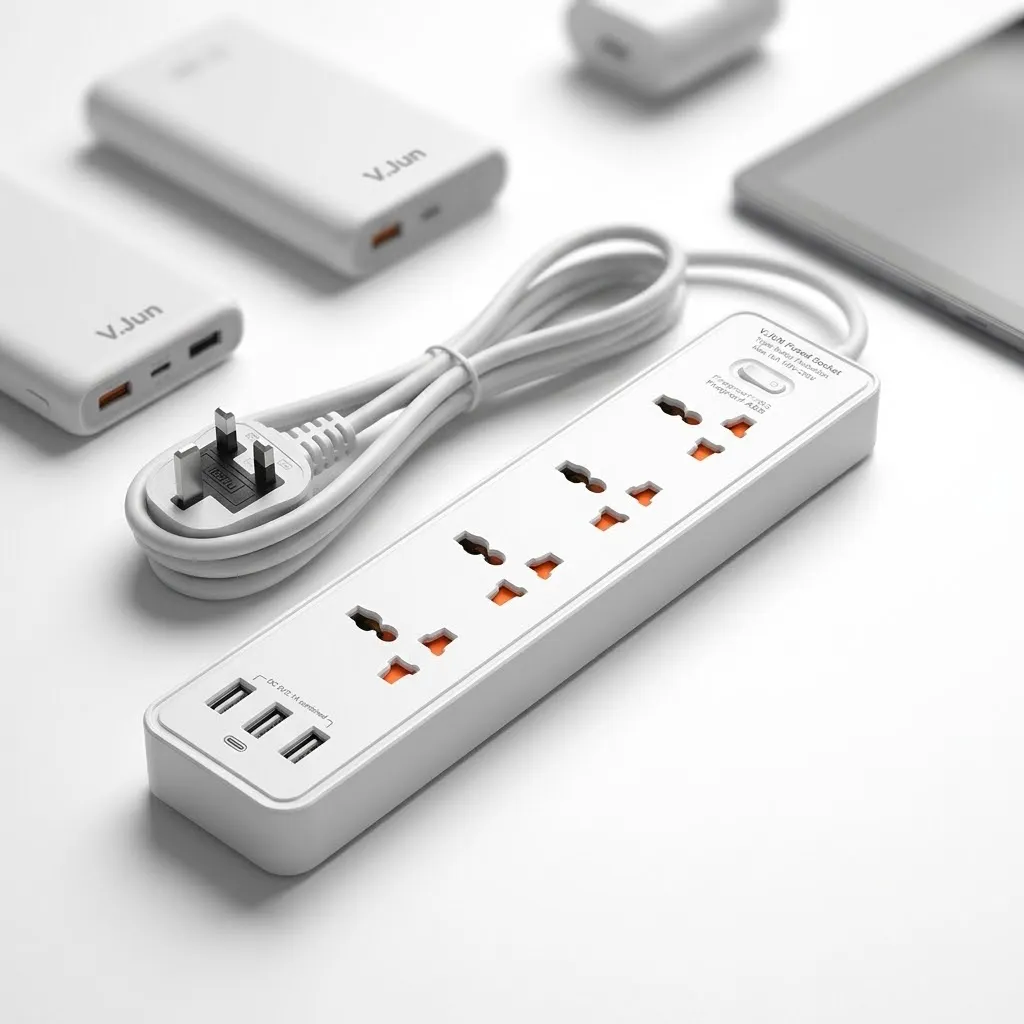 [999195] VJUN POWER SOCKET 3PIN 4PLUG