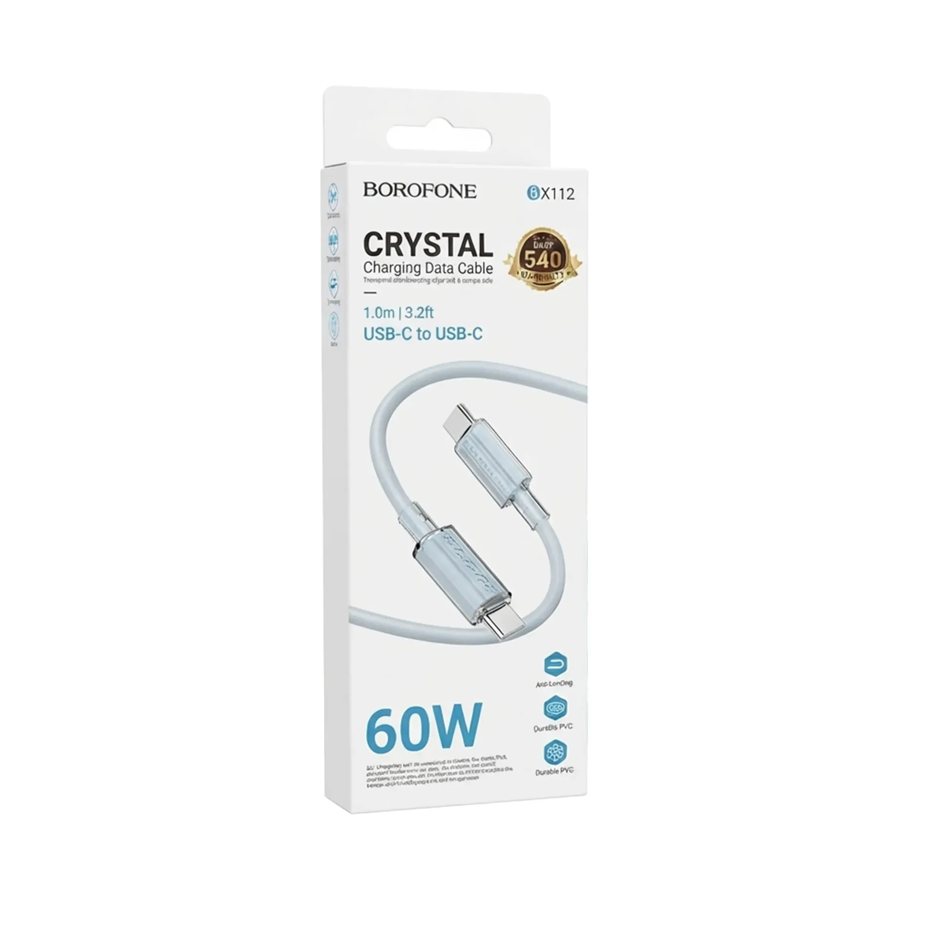 [999481] BOROFONE CHARGING DATA CABLE TYPE C TO TYPE C BX112 60W