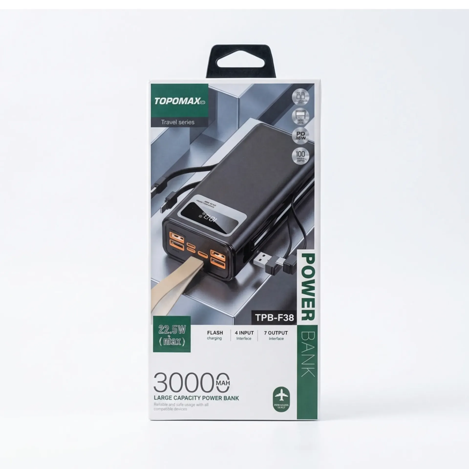 [0710121226] TOPOMAX 30000MAH LARGE CAPACITY POWER BANK