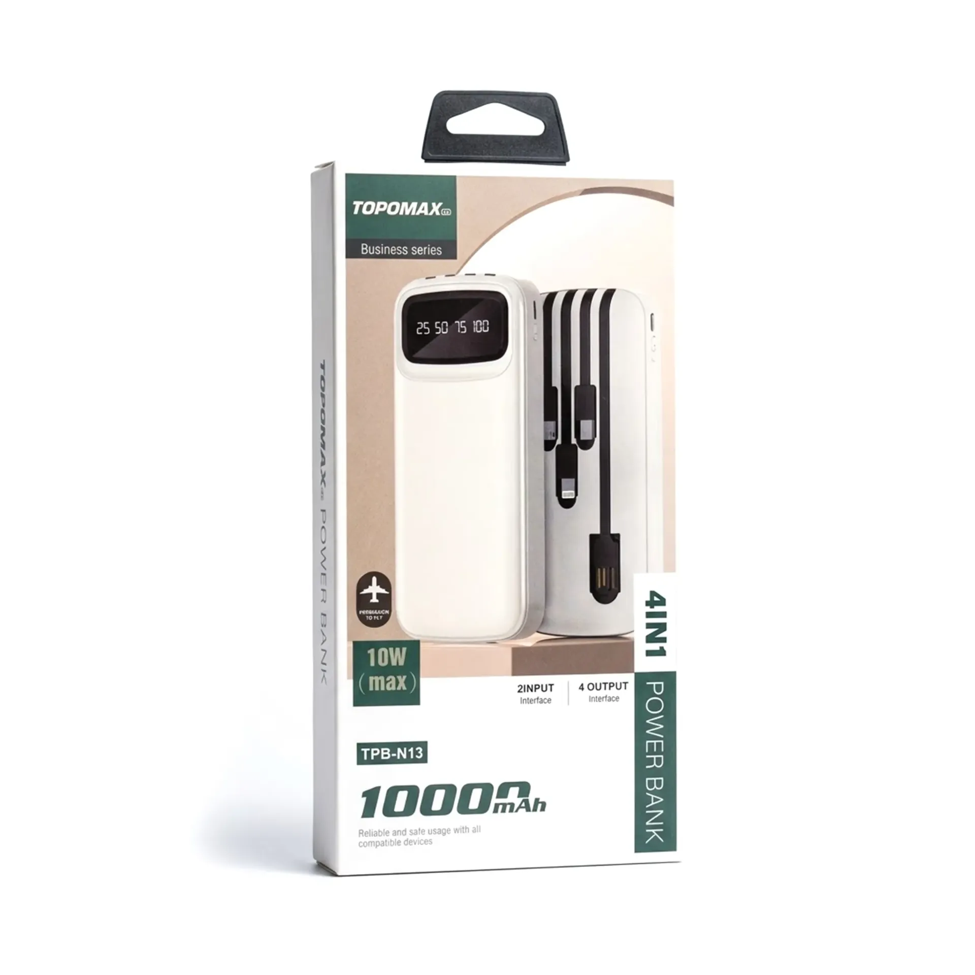[071010926] TOPOMAX 10000MAH 4IN1 POWER BANK TPB-N13
