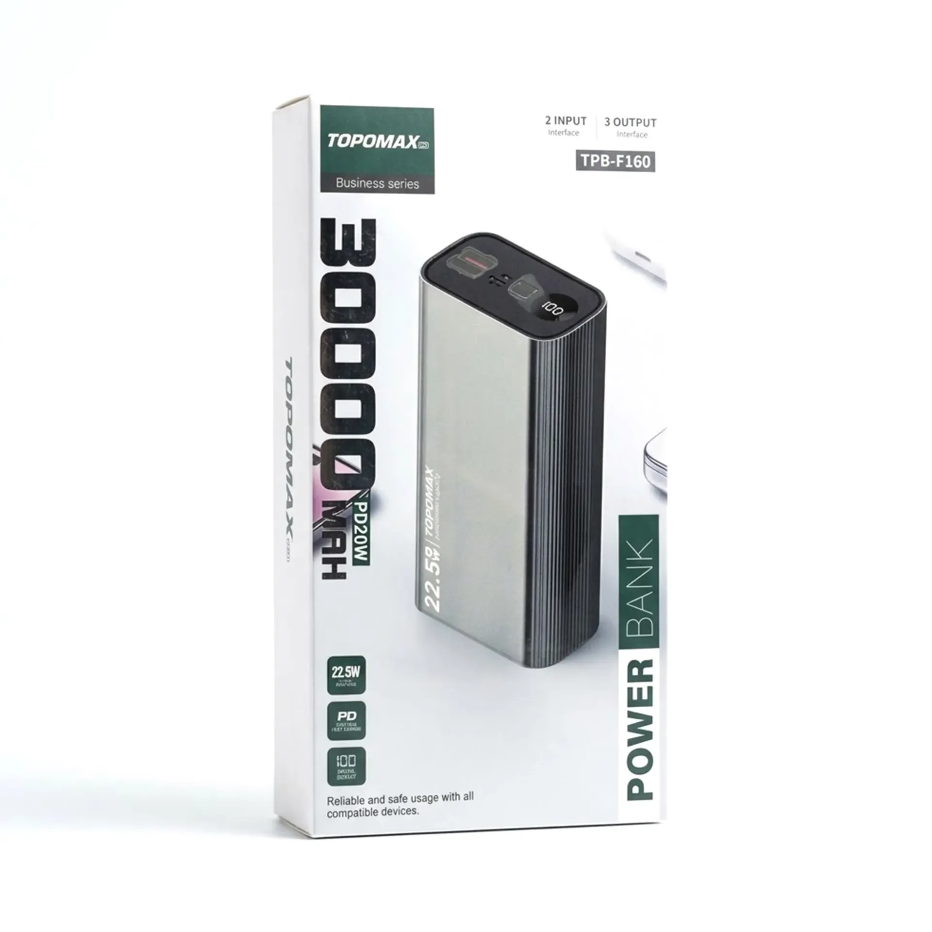 [071011526] TOPOMAX 30000MAH PD20W POWER BANK TPB-F160